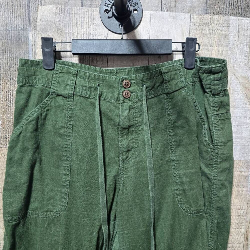 Patagonia Island Hemp Organic Cotton Blend Wide Leg Dark Green 10 Coastal Resort - Picture 2 of 5